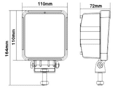 汎用高輝度 防水! 省エネ！12ｖ~24ｖ対応 LED16連48ｗLED 作業灯_3