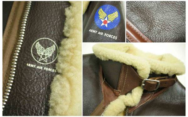 ■リアル マッコイズ 茶 D-1 ムートン フライト ジャケット 36