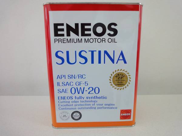 エネオスオイル　ENEOSサスティナ　0W-20　新品4L送料５００円②