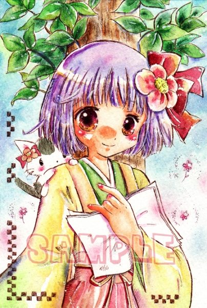 *手描きイラスト* 『東方Project』 稗田阿求　葉書