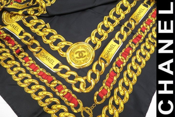 E8337■FY■1円～■本物シャネル■シルクスカーフ■COCO■売切り