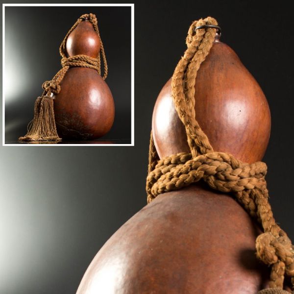 【日QY】古い瓢箪特大　煎茶道具　古玩　唐物7145