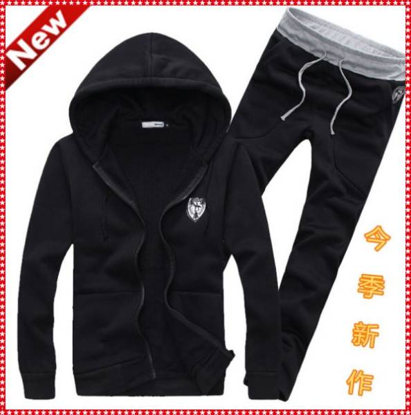 最旬コーデ★豪華ロゴワッペンスウェットセットアップ★　黒XL