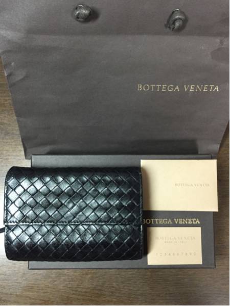 ボッテガ / 三つ折り財布 / 男女兼用 / ブラック