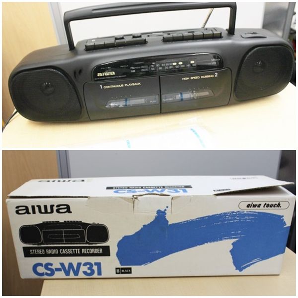 aiwa アイワ CS-W31 ラジカセ Wカセット 動作品 美品(ラジカセ)｜売買