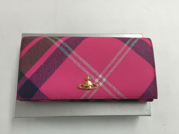 ☆ヴィヴィアンウエストウッド★二つ折り長財布☆チェック柄 F01