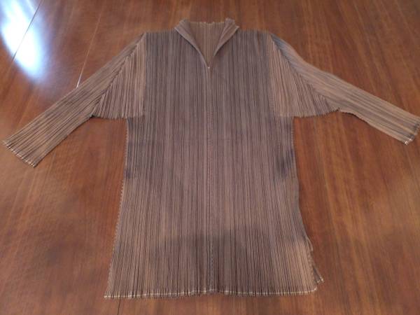 13☆プリーツプリーズ/PLEATS-PLEASE茶三分袖トップス3