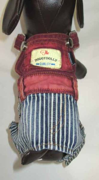 即決　小型犬用★ストライプのカーペンタージーンズ・XL_2