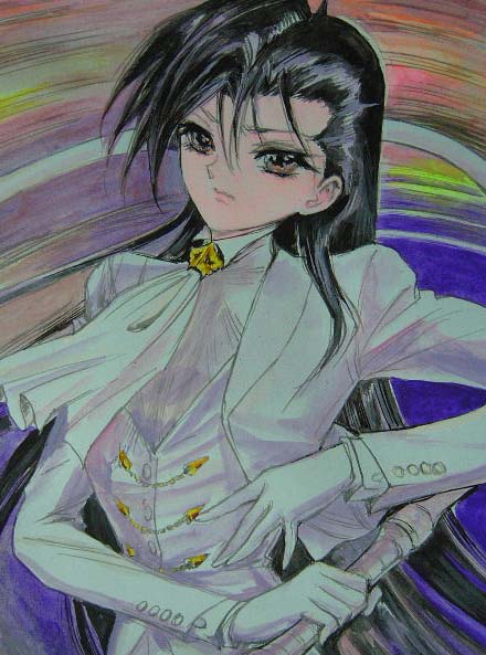 手描きイラスト・A455『魔界学園』より虚空院幽鬼(サイン、直筆画