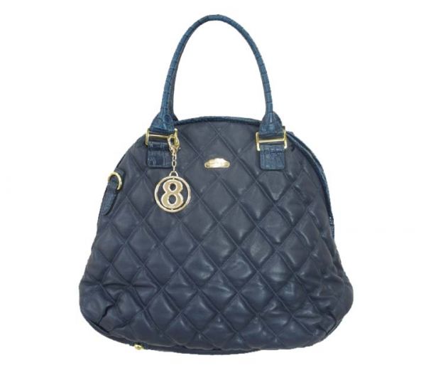 【durini】mutaムータゴート革キルティング8ボストンネイビーM