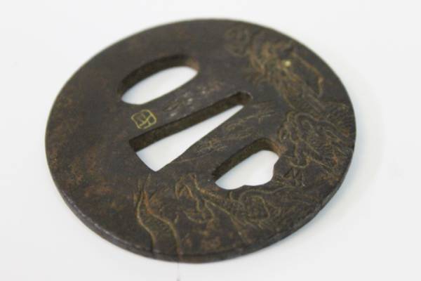 HM-008 日本刀 太刀 鍔 つば 刀装具 武具 彫刻 彫金 本物(鍔、刀装具)|売買されたオークション情報、yahooの商品情報を ...