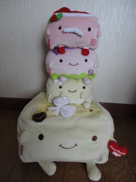 はんなり豆腐□ぬいぐるみハートフルBIGぶどうリボン□4種セット