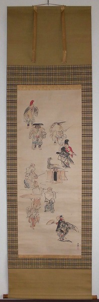 玉手梅洲 狂言尽 大阪画壇 上方風俗 肉筆 棠洲の長子