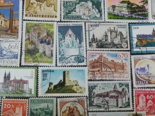 切手 大量 まとめて 城 約100点 城郭 要塞？ 建築 castle 洋館