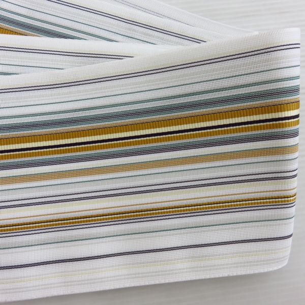 M58★新品即決 夏帯 半巾帯 紗 浴衣帯 白色 縞 ゆかた帯 半幅帯