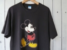 N39ビンテージ【80s】ミッキーＴシャツ　黒　検UNUSED