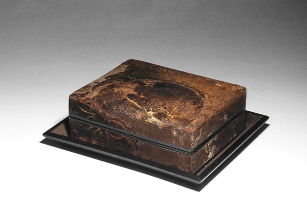 63■唐木■紫檀　樹木肌　皮張り細工　煙草入　小筥