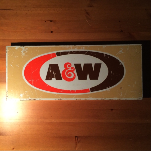 A&W ルートビア ビンテージ 看板 旧ロゴ サイン ルートベア(看板