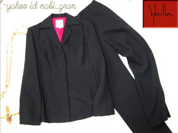 美品！シビラSybilla パフスリーブウールパンツスーツ上下セット