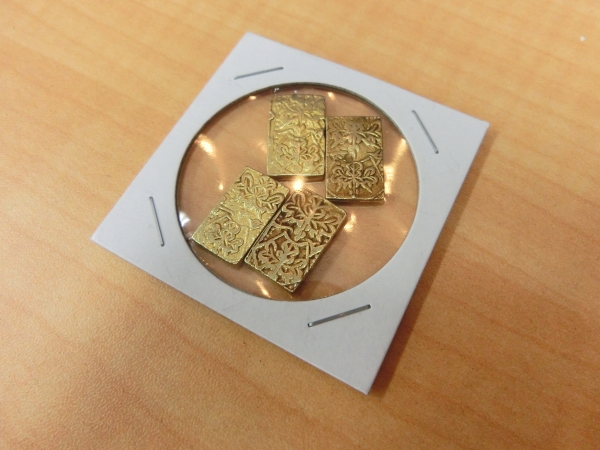 送料無料 元文一分判金 古銭 金 計4枚セット