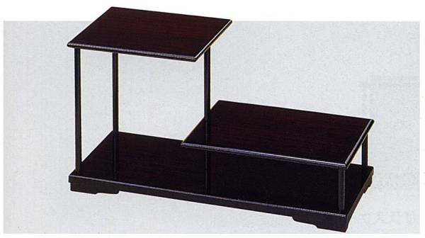 飾り台 二段 木製 黒檀色 花瓶台 床の間 花台 盆栽 台 style=width:100