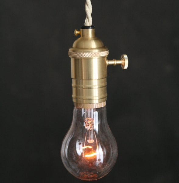 真鍮ソケット　e26ライト　引掛けシーリング用　コード100cm