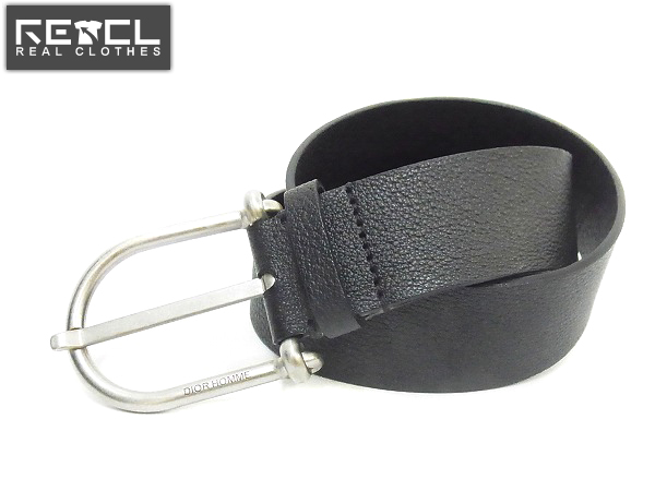 Dior Homme/ディオールオム レザーベルト Dバックル 黒/85