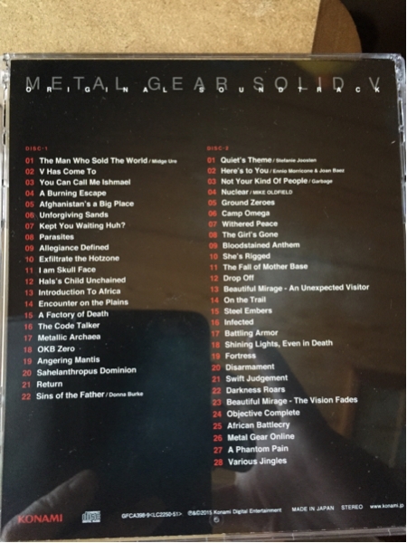 メタルギアソリッド5 サウンドトラック Cd サントラ 2枚組 映画音楽 売買されたオークション情報 Yahooの商品情報をアーカイブ公開 オークファン Aucfan Com