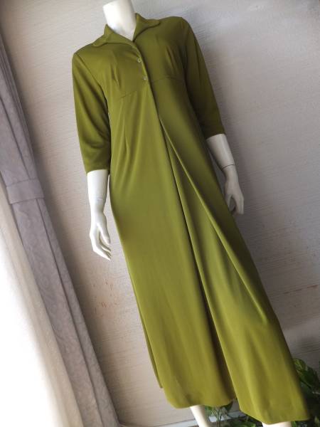 ホコモモラ★美品★デザインワンピース★七分袖*ロング丈★40号