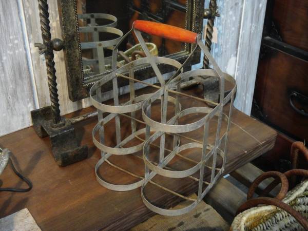【フランス蚤の市ワインラック】ワインセラー古道具スチール製
