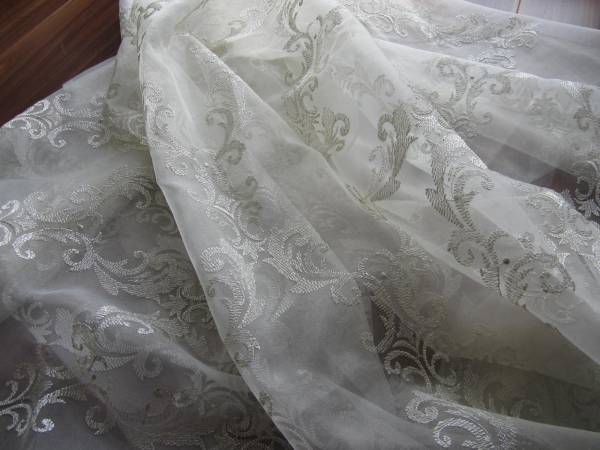 ☆総刺繍入りオーガンジー＊キラキラ綺麗＊スペイン＊2枚