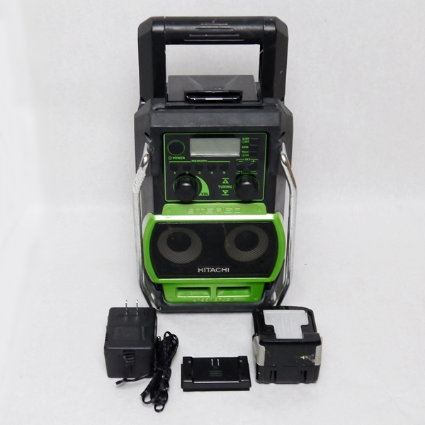 日立工機 コードレスラジオ UR 18DSL グリーン AC BSL 1430 付き