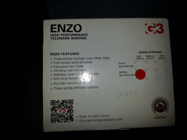 G3ジースリー エンツォ ENZO Telemark bindings soft