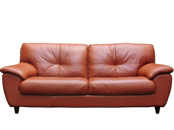 美品 Leatherworld/レザーワールド 本革 三人掛け/3Pソファ 30万