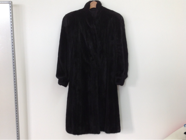 SAGA MINK ミンク毛皮 ロングコートブラック