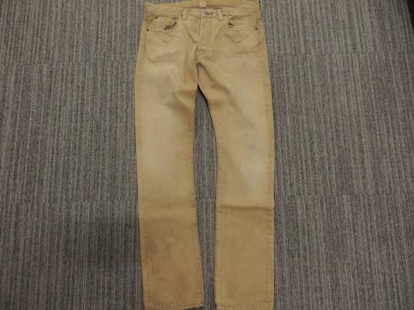 中古 ダブルアールエル RRL セルビッチ デニム RANCH FIT 黄土色