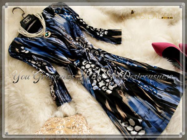 11号「RC」絶賛水彩画のようなプリント大人ワンピースAK010-l