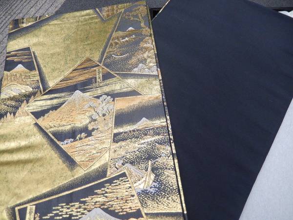 富嶽三十六景 織元敬白西陣織 袋帯☆純金/プラチナ平箔