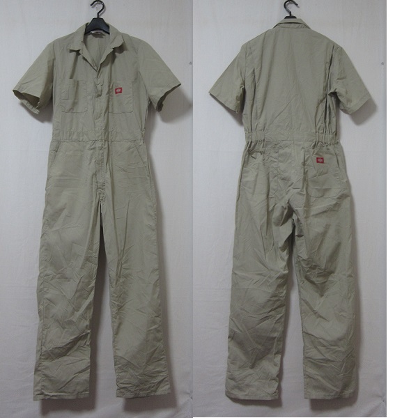 ディッキーズ / ベージュ！/ 半袖つなぎ ツナギ / CHEST 40