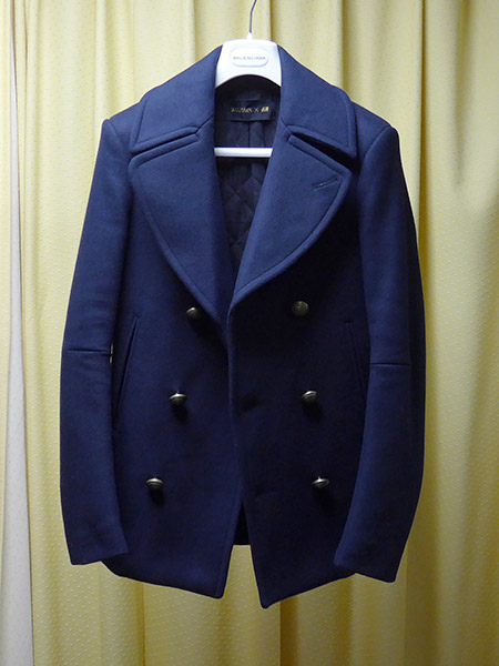 即決 BALMAIN H&M メンズ ウールブレンド ピーコート 44 Pコート