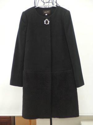 ジャスグリッティーシャギー切替ノーカラービジューコート 13AW 