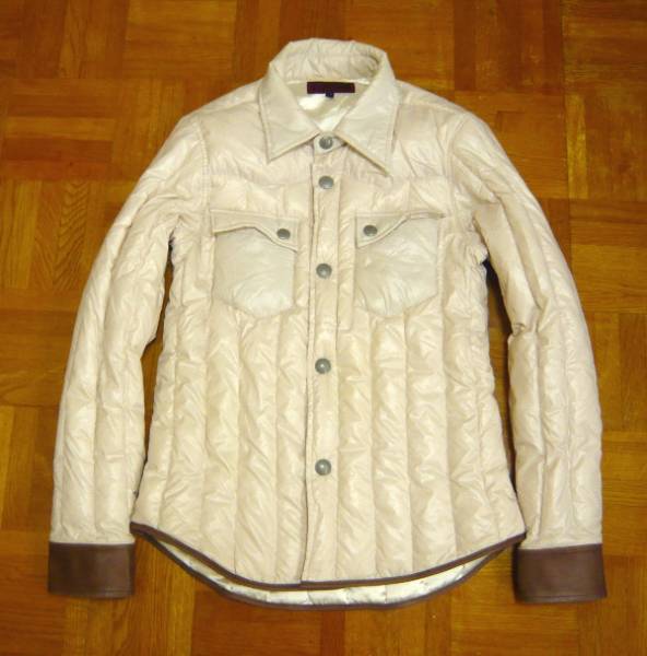 JHONBULLジョンブル★シャツダウンジャケット★袖裾レザー★Ｍ