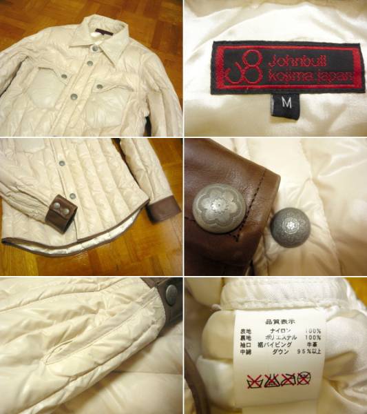 JHONBULLジョンブル★シャツダウンジャケット★袖裾レザー★Ｍ