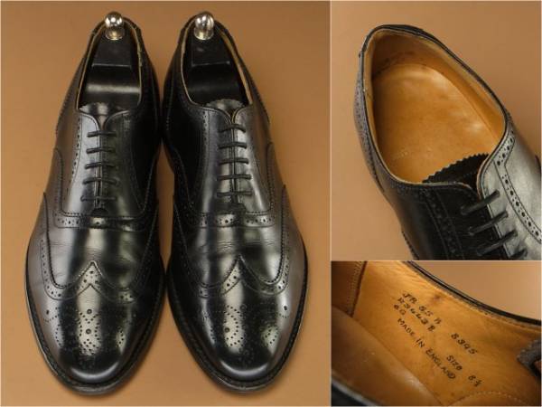 A5801英国製*REGALリーガル*ウイングチップ/フルブローグ/靴/黒