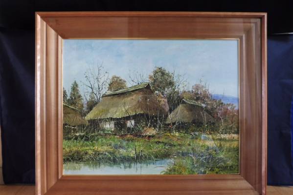 尾身周三 真作 ☆ 「秩父の民家」 油彩画 昭和の原風景 Yahoo 油絵