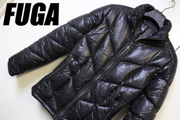 フーガFUGA 肉厚細身！ダウンジャケット黒46 バッファローボブス