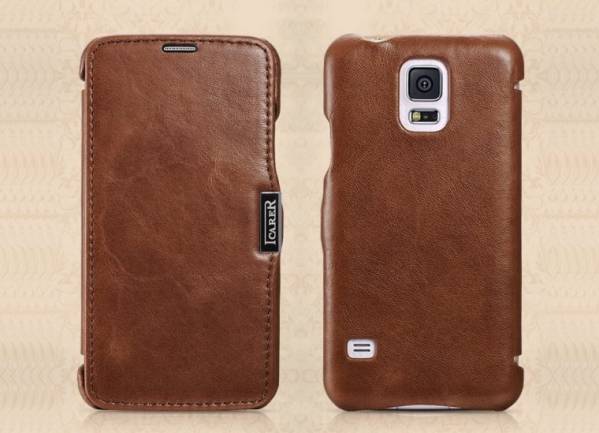 GALAXY S5 SC-04F/SCL23 本革ケース ICARER Vintage ブラウン