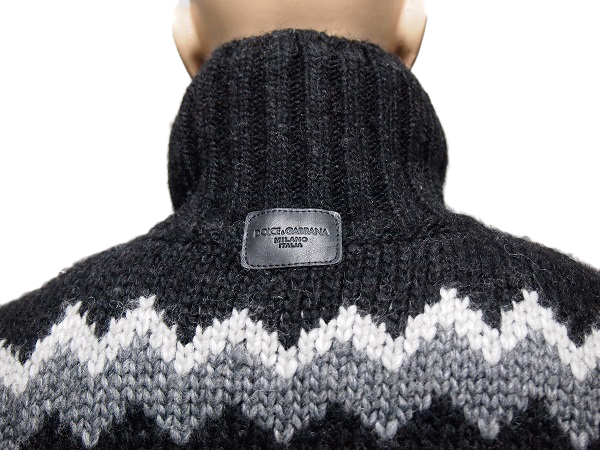 4DGドルガバ新品本物１円 アルパカ混合 ニットダウンブルゾン 48