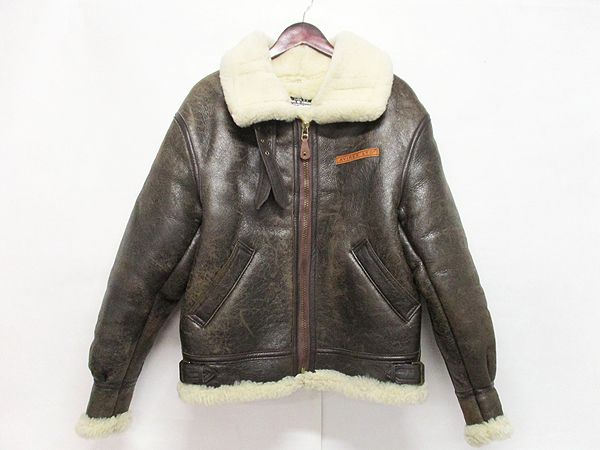 AVIREX アヴィレックス B-3 胸タグ ムートンフライトJK 茶 38