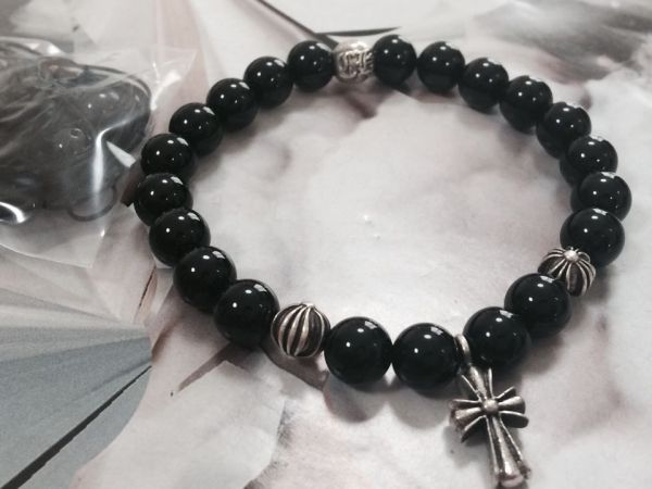 Chrome Hearts※正規品※8mm・ブラックビーズ・ブレスレット 【公式通販】